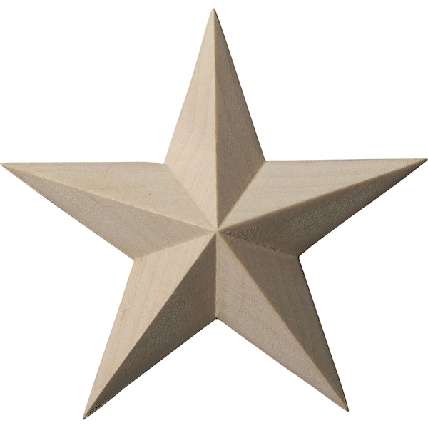 Ekena Millwork 4 1/8"W x 4 1/8"H x 5/8"P Galveston Star Rosette, Maple ROS04X04GLMA - main